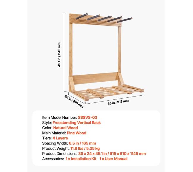 Vertikalus lentų stovas iš medžio, 4 lygiai6