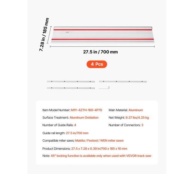 Vėžiapjūklio kreiptuvas 2794 mm pjovimo diapazonui6