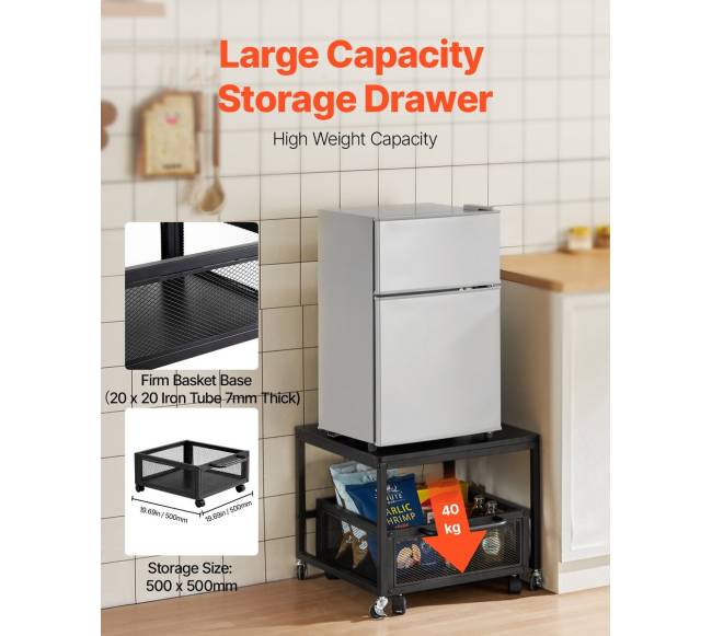 Mini šaldytuvo stovas su ratukais ir laikymo vieta2