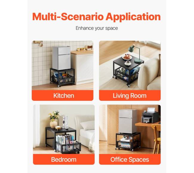 Mini šaldytuvo stovas su ratukais ir laikymo vieta5