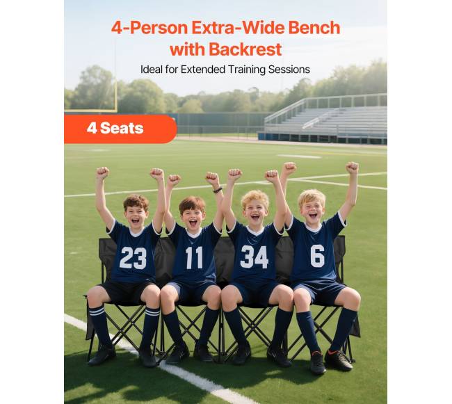 Nešiojama sulankstoma kėdė su 4 vietomis ir kišenėmis1