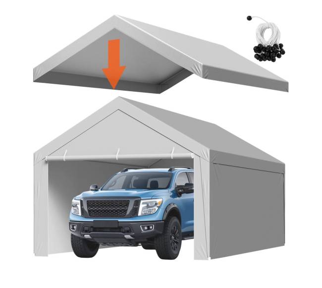 Pakeičiamas tentas automobiliui 6 x 4 m su šonais0