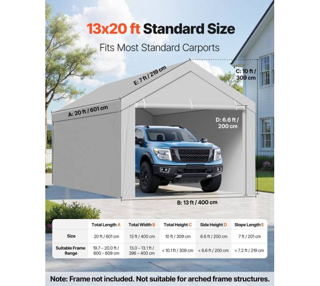 Pakeičiamas tentas automobiliui 6 x 4 m su šonais1