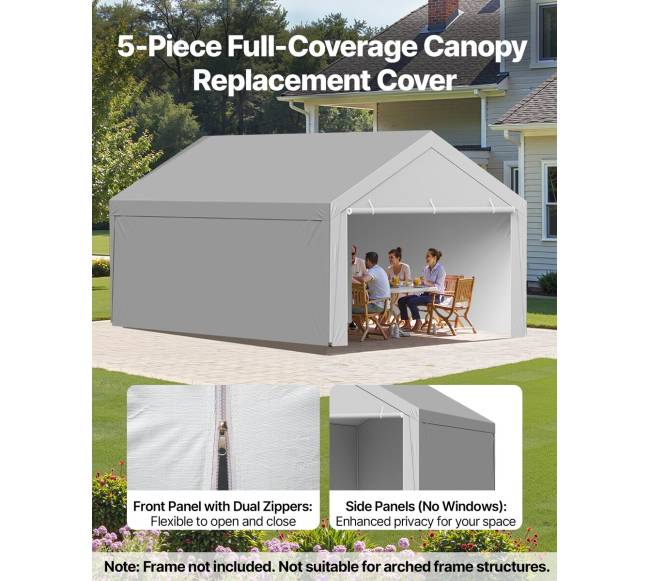 Pakeičiamas tentas automobiliui 6 x 4 m su šonais2