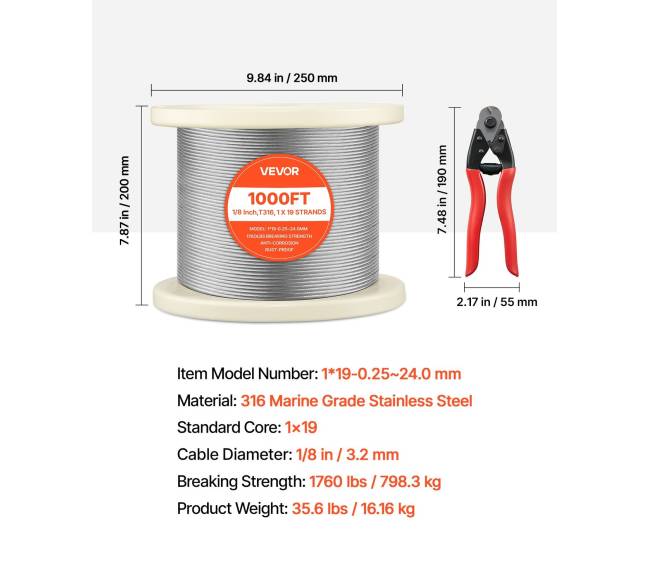 3,2 mm plieninė viela sodui ir terasai6
