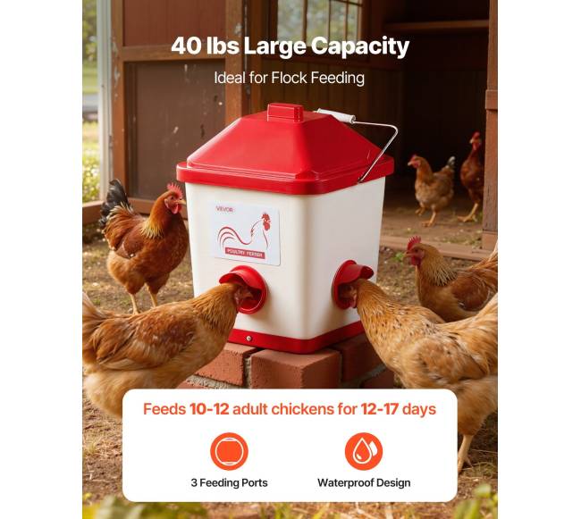 Automatinė vištų lesykla, 18,14 kg talpa1