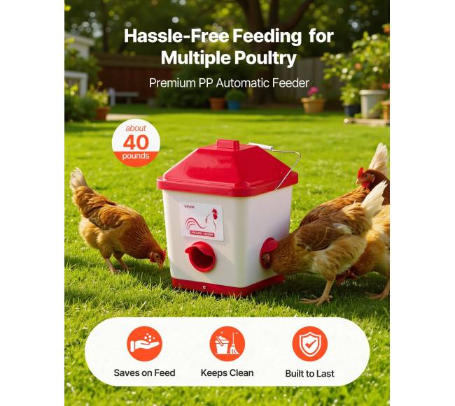 Automatinė vištų lesykla, 18,14 kg talpa2