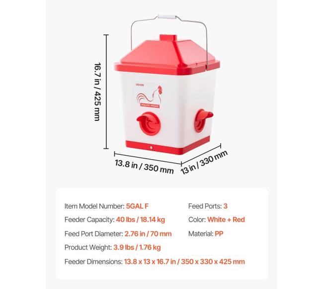 Automatinė vištų lesykla, 18,14 kg talpa5