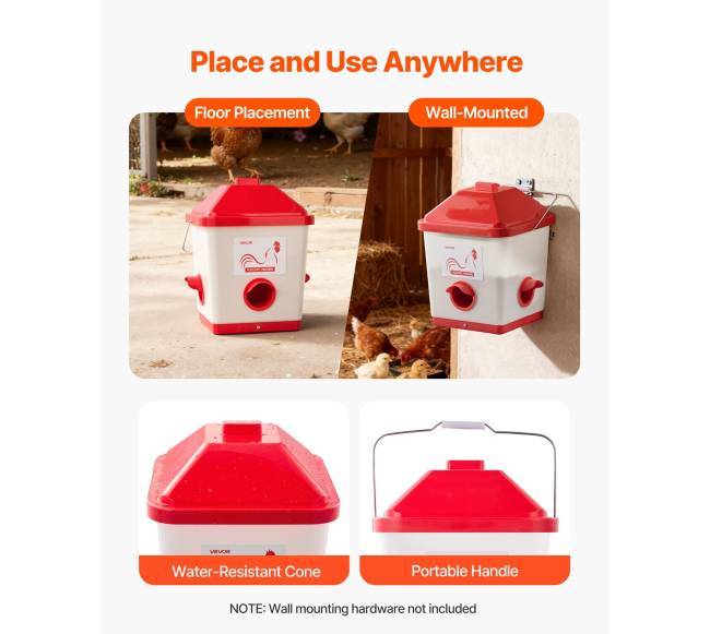 Automatinė vištų lesykla, 18,14 kg talpa6