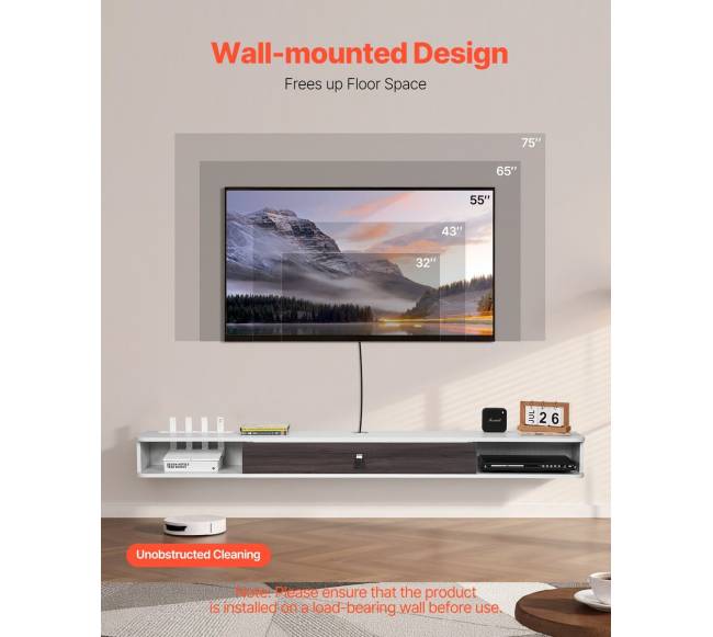 Pakabinama TV spintelė su kabelio anga1