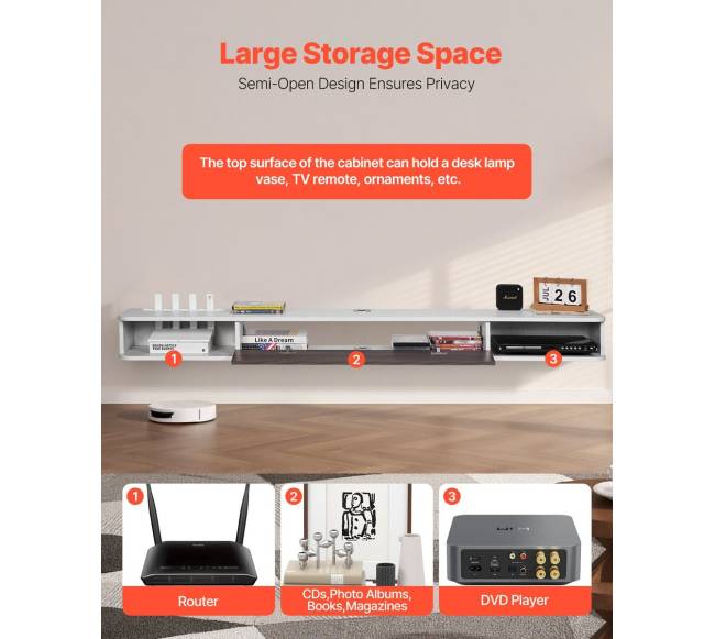 Pakabinama TV spintelė su kabelio anga3