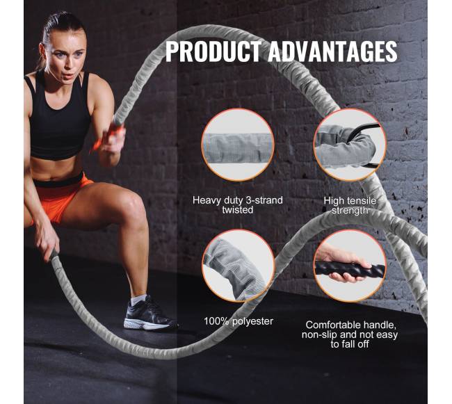 Mankštos virvė 38mm 9.1m sporto salei2