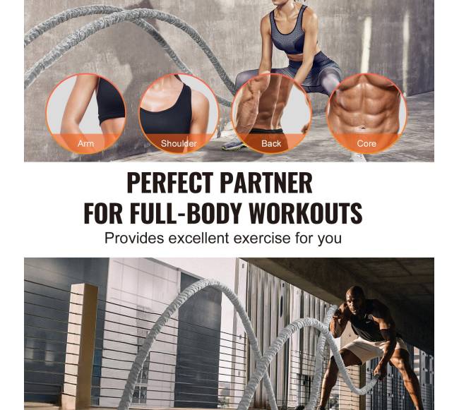 Mankštos virvė 38mm 9.1m sporto salei5