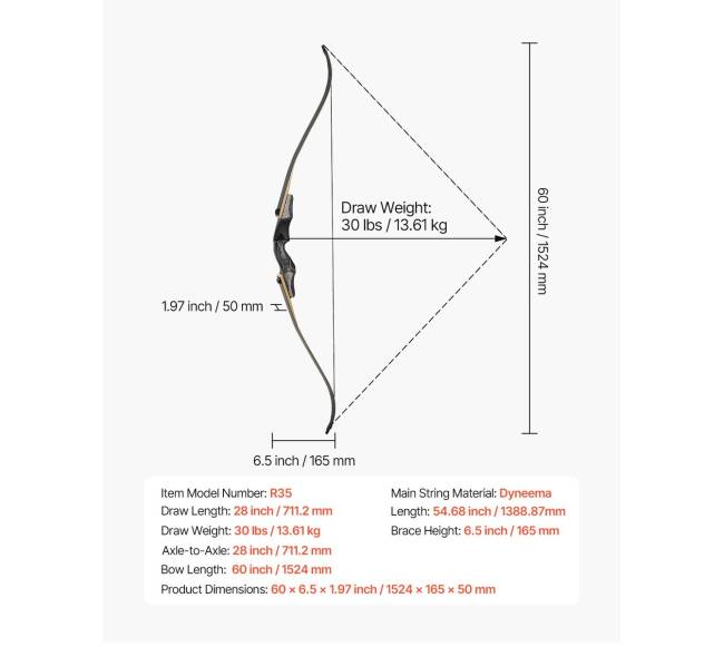 60 colių lengvai išardomas lankas6