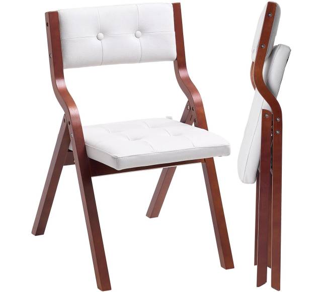 Medinės sulankstomos kėdės su pagalvėlėmis, 2 vnt.0