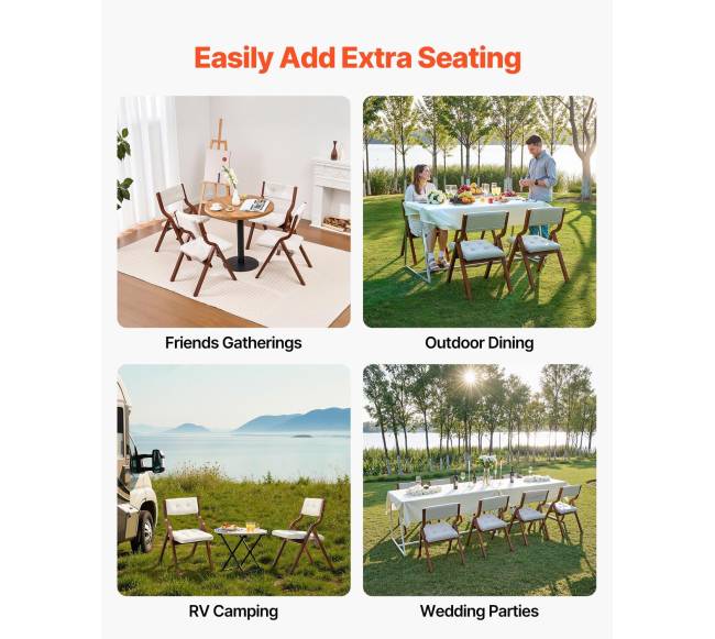 Medinės sulankstomos kėdės su pagalvėlėmis, 2 vnt.5