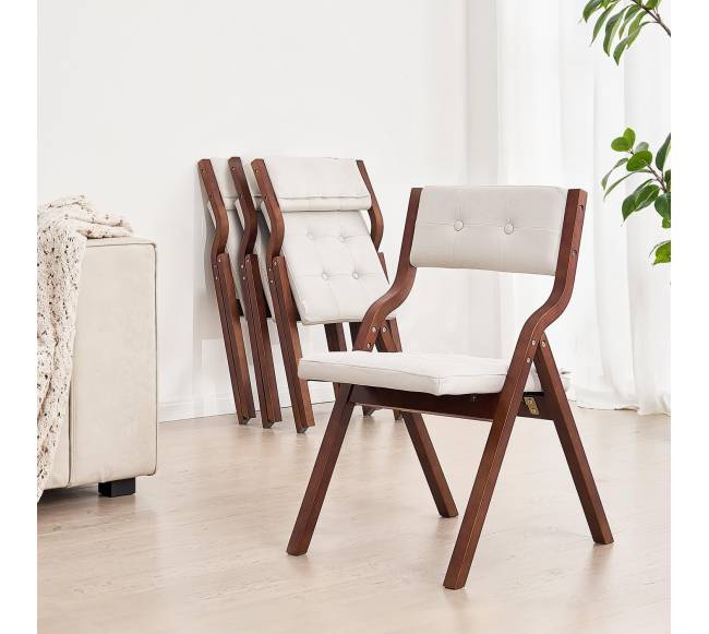 Medinės sulankstomos kėdės su pagalvėlėmis, 2 vnt.7