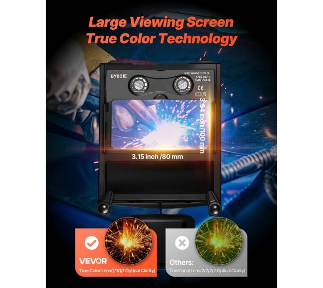 Suvirinimo šalmas su automatinio tamsinimo technologija1