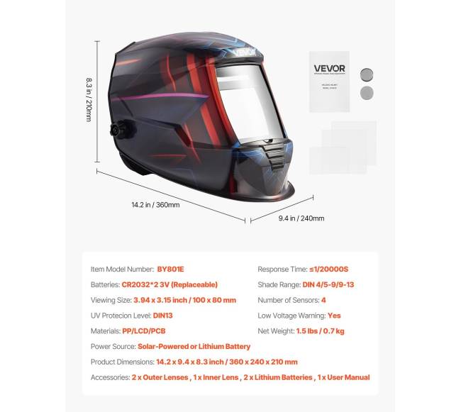 Suvirinimo šalmas su automatinio tamsinimo technologija6