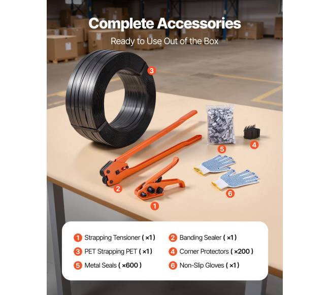 Plastikinio pakuotės juostos rinkinys pakavimo darbams1