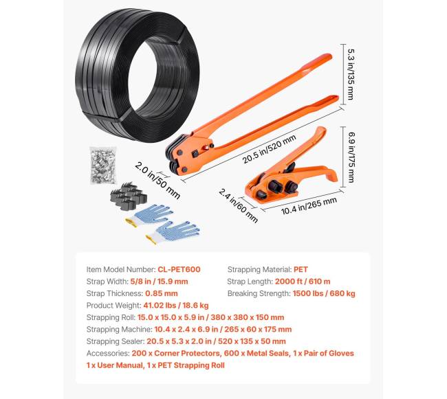 Plastikinio pakuotės juostos rinkinys pakavimo darbams6