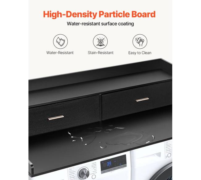 Skalbimo mašinos ir džiovyklės stalviršis su stalčiais ir lentyna3