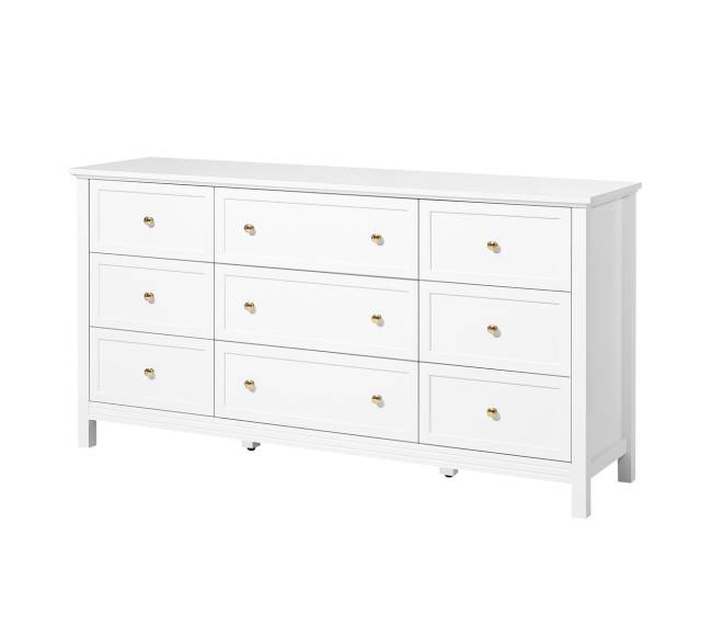 9 stalčių balta komoda su slankiojančiu ir apsauginiu įtaisu8