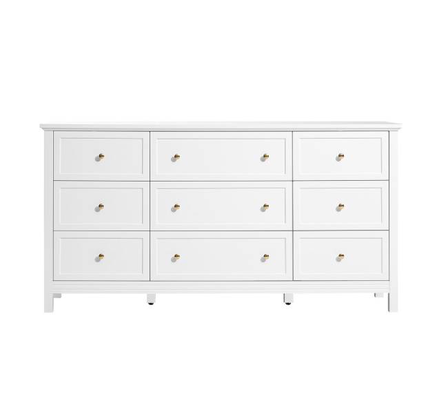 9 stalčių balta komoda su slankiojančiu ir apsauginiu įtaisu9