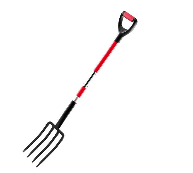 4 dantų sodo šakė su stiklo pluošto rankena0