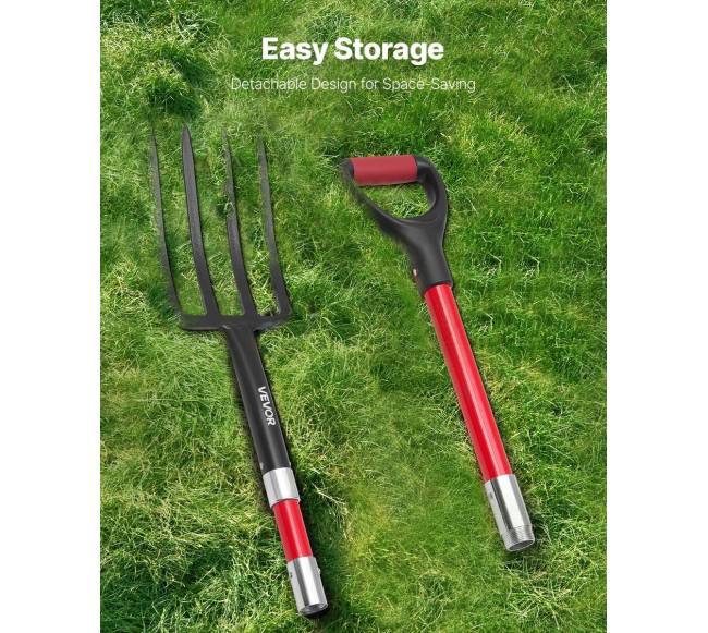 4 dantų sodo šakė su stiklo pluošto rankena3