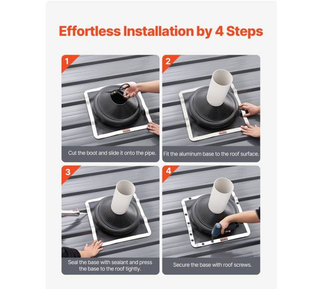 2 vnt. metaliniai stogo vamzdžių sandarinimo gaubtai4