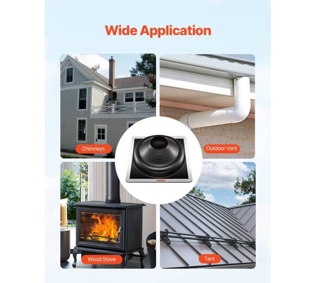 2 vnt. metaliniai stogo vamzdžių sandarinimo gaubtai5