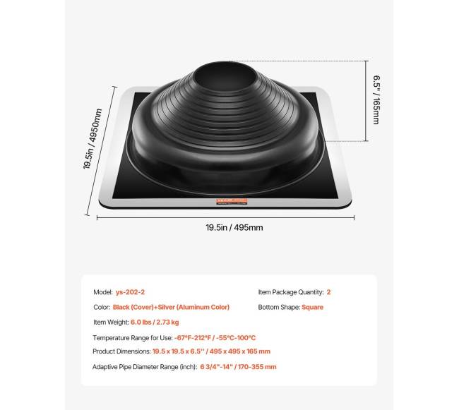 2 vnt. metaliniai stogo vamzdžių sandarinimo gaubtai6