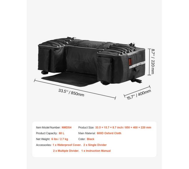 ATV galinis krepšys su vandeniui atsparia danga6