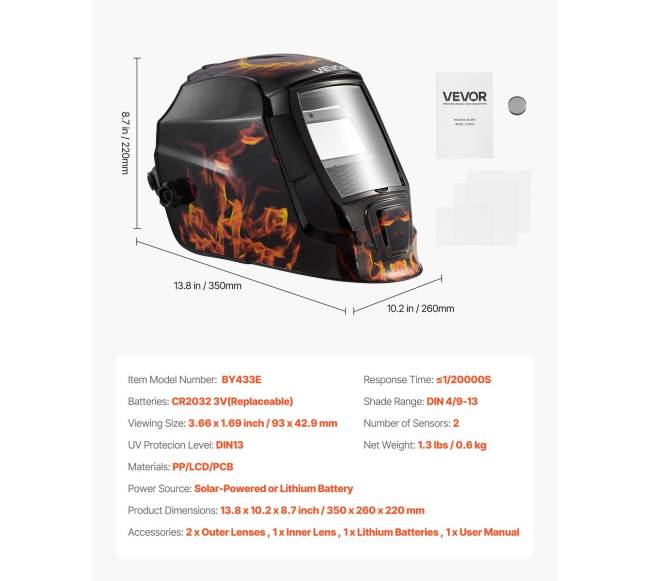 Automatinis suvirinimo šalmas su saulės baterija6