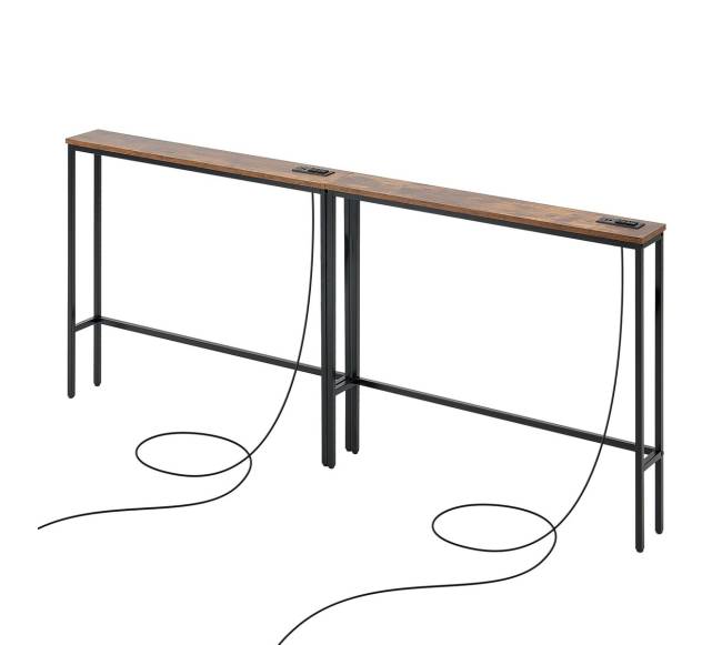 Siauras konsolinis stalas su įkrovimo stotele0