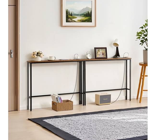 Siauras konsolinis stalas su įkrovimo stotele7