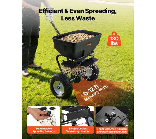 Strėlytinis žoliapjovės trąšų barstytuvas su reguliuojama srauto kontrole1