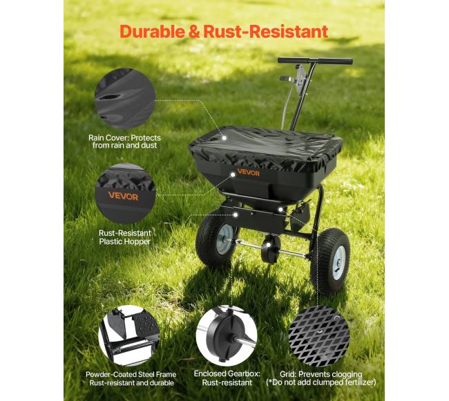 Strėlytinis žoliapjovės trąšų barstytuvas su reguliuojama srauto kontrole4