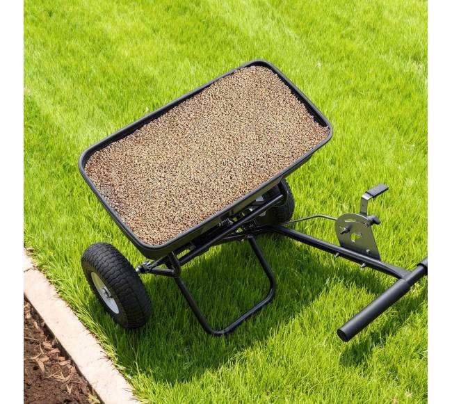 Strėlytinis žoliapjovės trąšų barstytuvas su reguliuojama srauto kontrole7