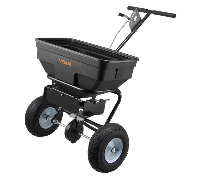 Strėlytinis žoliapjovės trąšų barstytuvas su reguliuojama srauto kontrole9