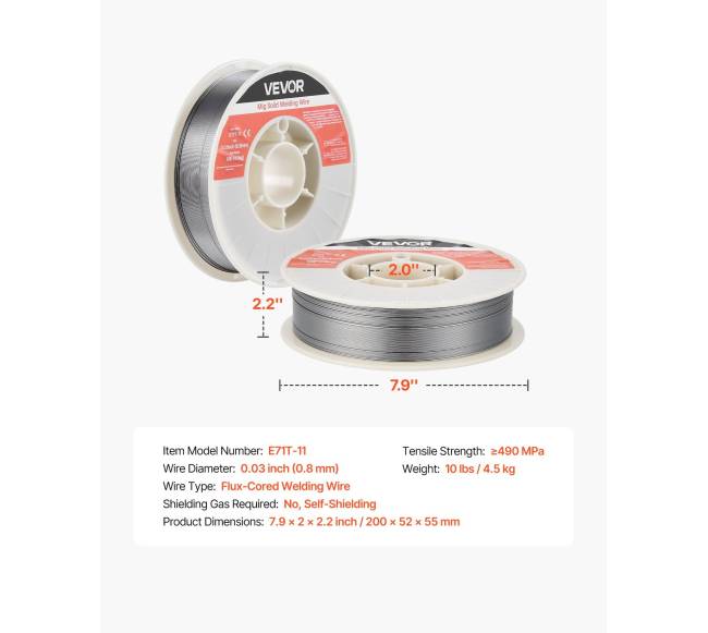 Srautų šerdies MIG suvirinimo viela, E71T-11 0.8mm 4.5kg6