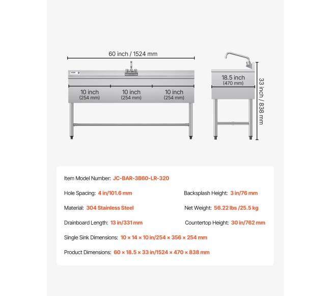 3 skyrių plautuvė iš nerūdijančio plieno6
