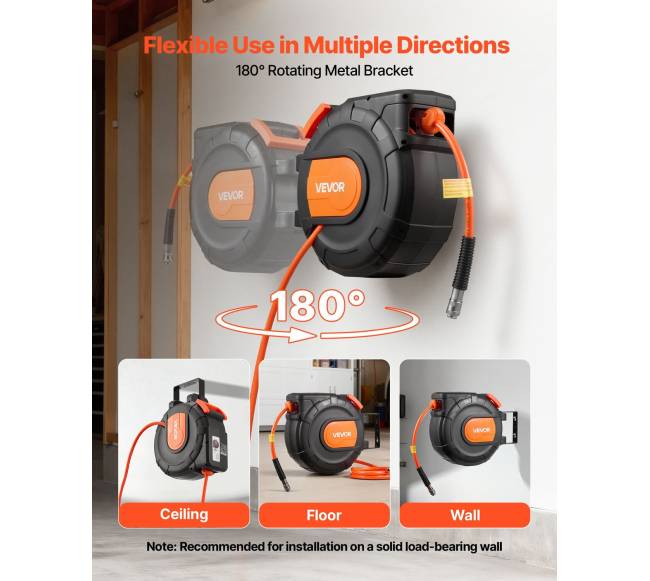 Ištraukiama oro žarnos ritė, 15 m, 300 PSI5