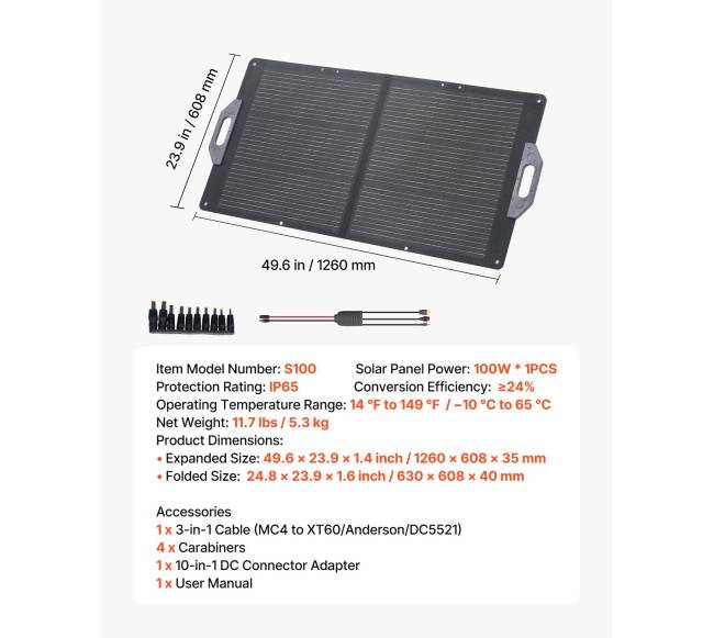 100W sulankstomas saulės skydelis6