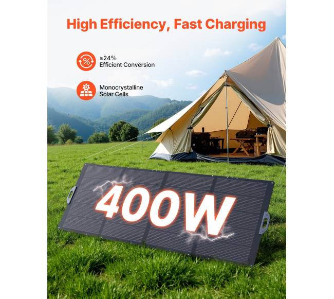 Sulankstoma 400W saulės baterija lauko naudojimui1