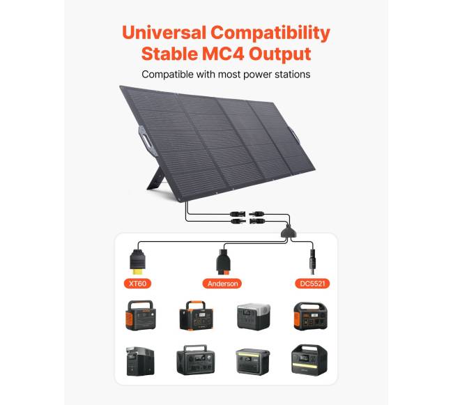 Sulankstoma 400W saulės baterija lauko naudojimui2