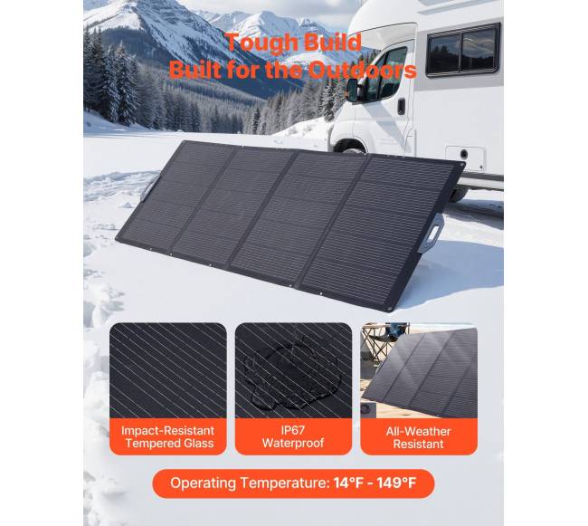 Sulankstoma 400W saulės baterija lauko naudojimui4