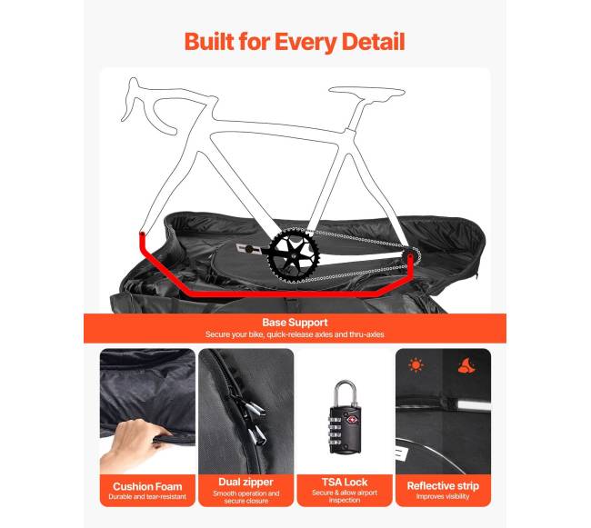 Triatlono dviračių kelioninis krepšys su TSA užraktu4