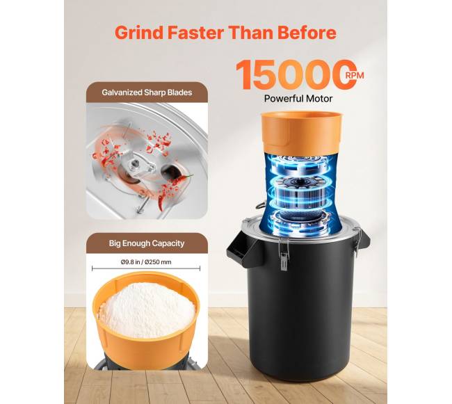 Elektrinis grūdų malūnas, 600W galingumas, 53L talpa3